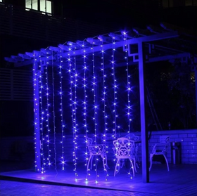 Світлодіодна гірлянда штора Curtain 3х3 метри, 600 LED, колір синій
