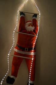 Дід Мороз, Санта Клаус 60 см на сходах, що світяться, на дюралайті