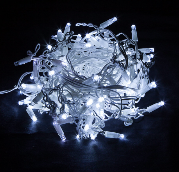 Вулична світлодіодна гірлянда бахрома (160 LED, 5х0,7м, IP65, білий провід каучук, МЕХАННЯ), колір білий