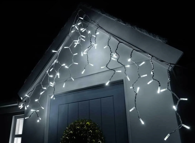 Вулична світлодіодна гірлянда бахрома (160 LED, 5х0,7м, IP65, білий провід каучук, МЕХАННЯ), колір білий