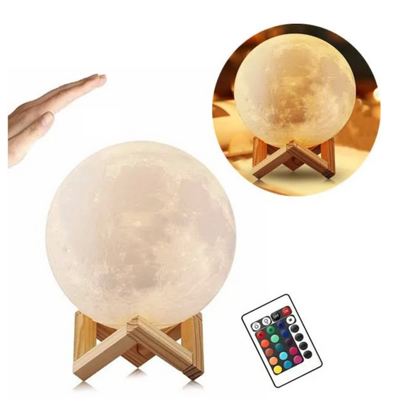 Светильник настольный детский 3D Белая Луна Moon Light Lamp 15 см с аккумулятором