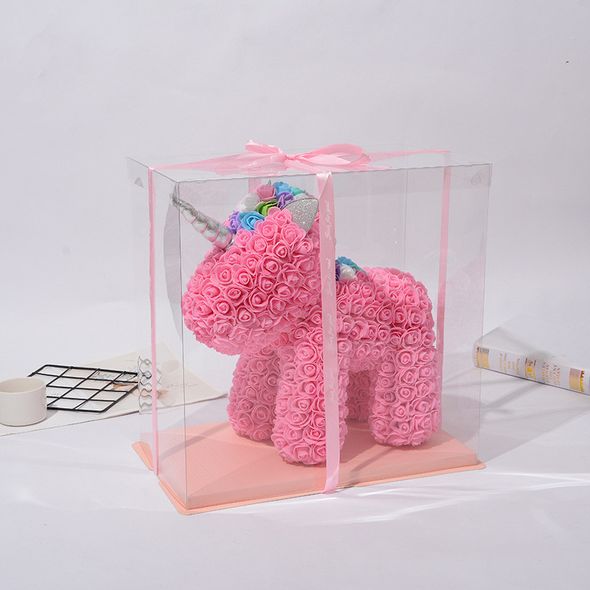 Единорог из роз 38см 3D Flower Unicorn Оригинальный подарок девушке в подарочной упаковке