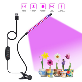 Ультрафіолетова лампа GrowLight для растінь Фітолампа з функцією таймера та регулюванням потужності