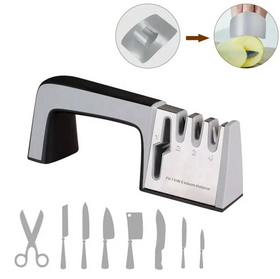 Точилка для ножів та ножиць механічна з 4 режимами заточування та полірування LY-80 Grey