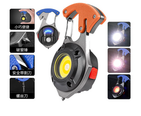 Багатофункціональний LED Ліхтарик на Карабіні Акумуляторний 7в1 Ніж, Запальничка, Викрутка, Магніт