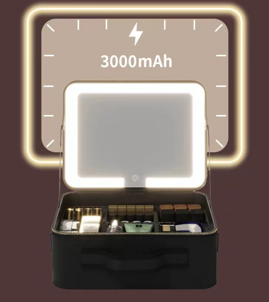 Кейс органайзер для косметики з Led підсвічуванням, 30*12*23 см Чорний