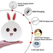 Силиконовый детский ночник зайчик RABBIT SILICONE LAMP, USB. Настольный светильник.