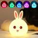 Силиконовый детский ночник зайчик RABBIT SILICONE LAMP, USB. Настольный светильник.