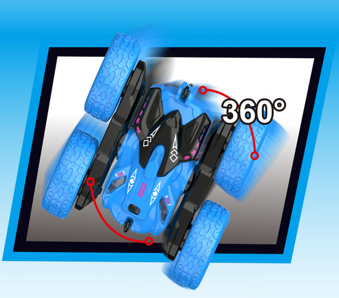 Трюковая машинка перевертыш на радиоуправлении Rapidly stunt Car Синий S688-1D   FC-2001A-1
