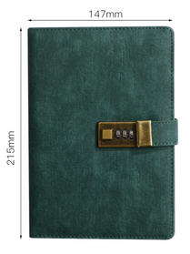 Блокнот щоденник з кодовим замком та ручкою Green