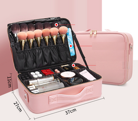 Косметичка валізка сумка для зберігання косметики та приладдя 37х27х13 см Pink
