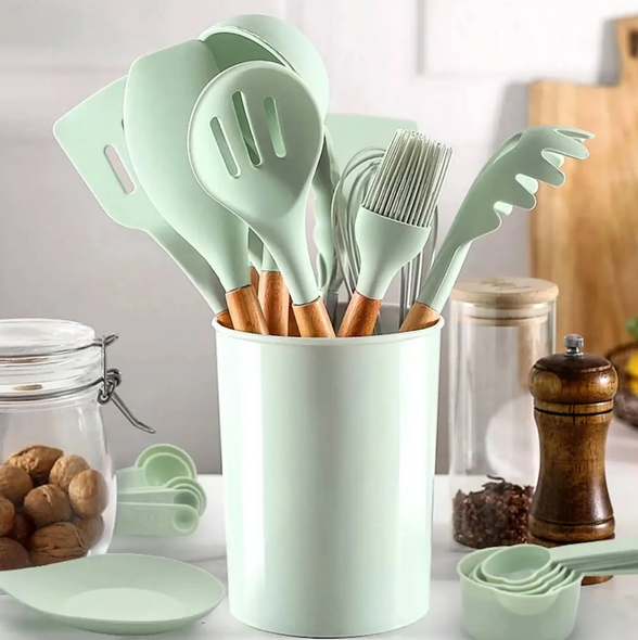 Набір кухонного приладдя 12 предметів Kitchen Set Light green