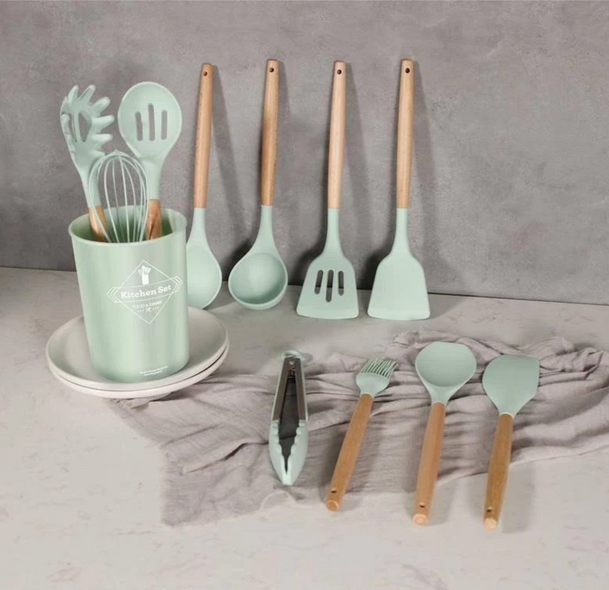 Набір кухонного приладдя 12 предметів Kitchen Set Light green