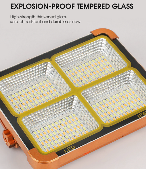 Прожектор світлодіодний на сонячній батареї 200W з повербанком 16500mAh