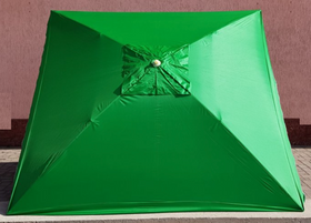 Зонт квадратний 3х3м торговий з клапаном та срібним напиленням зелений тент