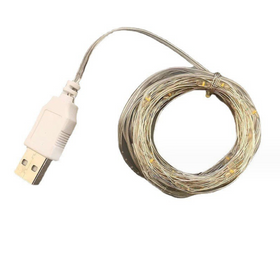 Світлодіодна гірлянда Крапля роси на дроті від USB 3 м 30 лампочок Тепло біла