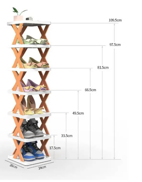 Этажерка под обувь на 6 полок Пластиковая складная полка для хранения обуви