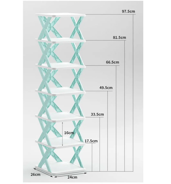Этажерка под обувь на 6 полок Пластиковая складная полка для хранения обуви