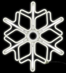 Світлодіодна Холодно Біла Сніжинка 60см неонова з світлодіодними вогнями, що біжать