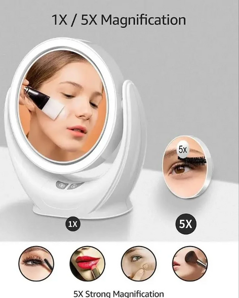 Косметическое зеркало с подсветкой led - вентилятор 2в1 Cosmetic Mirror 30LED-3 режима света, USB ICN