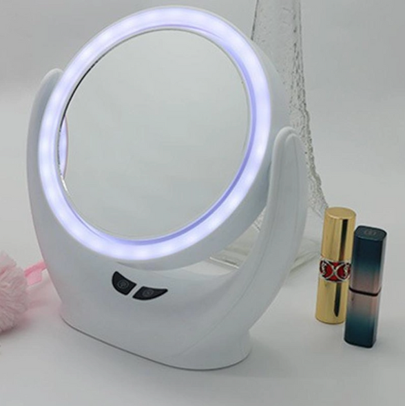 Косметичне дзеркало з підсвічуванням led - вентилятор 2в1 Cosmetic Mirror 30LED-3 режиму світла, USB ICN