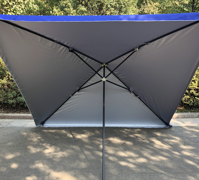 Зонт квадратний 3х3м торговий з клапаном та срібним напиленням червоний тент