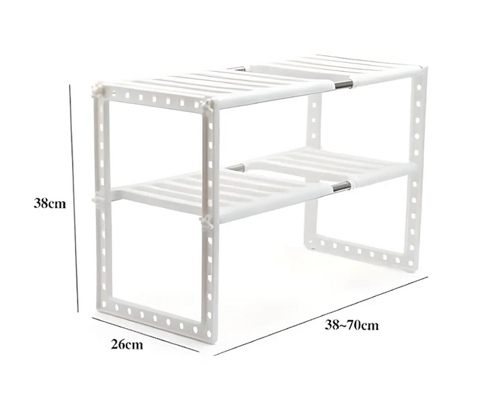 Регульована кухонна полиця для зберігання, 38-70 см, полиця для зберігання KITCHEN RACK | Кухонний органайзер