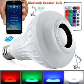 Світлодіодна лампа RGB з динаміком E27 Bluetooth Led MUSIC з дистанційним керуванням, музичний світильник