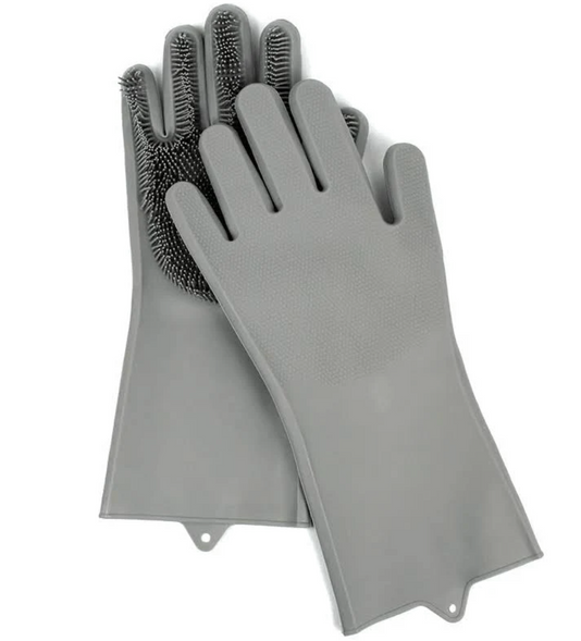 Силиконовые многофункциональные перчатки для мытья и чистки Magic Silicone Gloves с ворсом СерыСиликоновые многофункциональные перчатки для мытья и чистки Magic Silicone Gloves с ворсом Серы