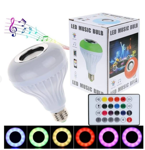 Світлодіодна лампа RGB з динаміком E27 Bluetooth Led MUSIC з дистанційним керуванням, музичний світильник