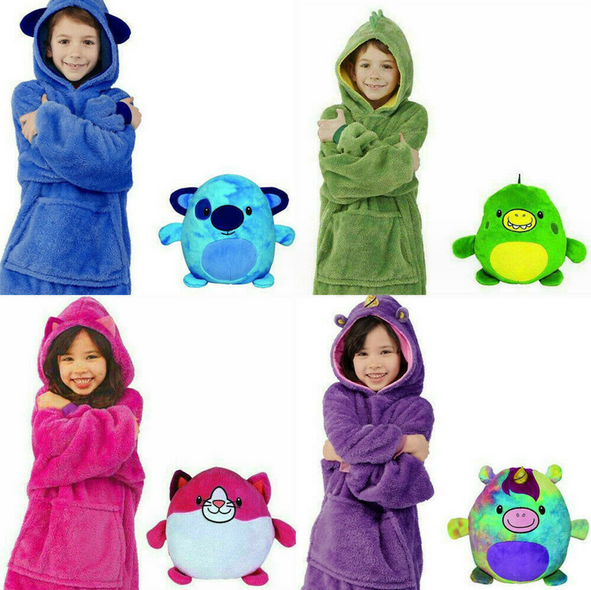 Дитяча толстовка трансформер із капюшоном іграшка Huggle Pets Animal Hoodie Violet