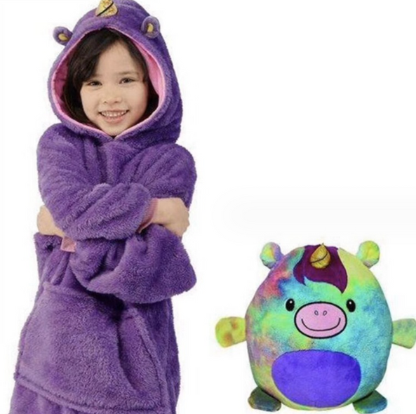 Детская толстовка трансформер с капюшоном игрушка Huggle Pets Animal Hoodie Violet