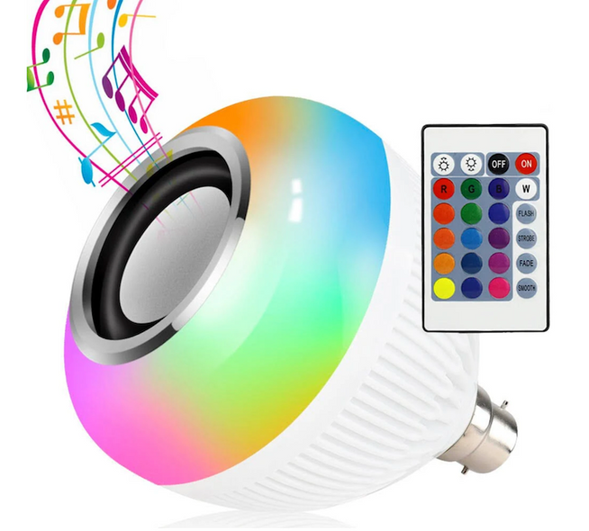 Светодиодная лампа RGB с динамиком E27 Bluetooth Led MUSIC с дистанционным управлением, музыкальный светильник