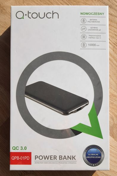 Power bank, павербанк Q-Touch QPB-01 10000 mAh (фактическая 10000мАч, сделано на европейский рынок)