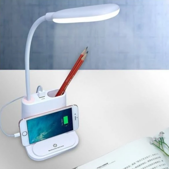 Настільна лампа usb з утримувачем для телефону multifunctional desk lamp вбудований акумулятором