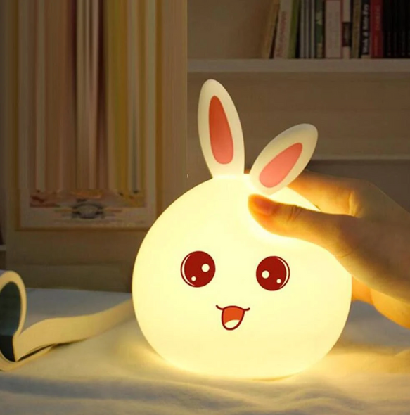 Силіконовий нічник 3DTOYSLAMP Кролик з вушками 16 кольорів