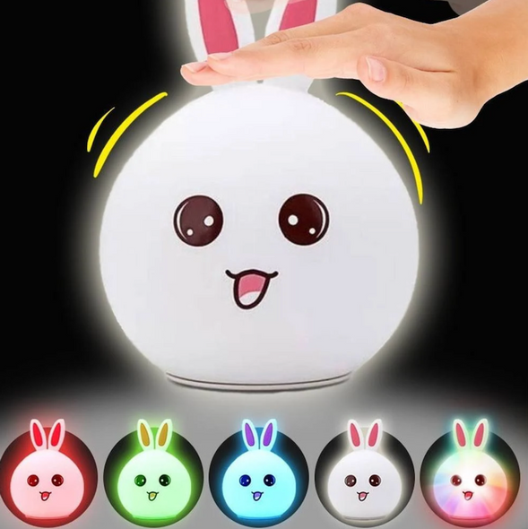 Силіконовий нічник 3DTOYSLAMP Кролик з вушками 16 кольорів