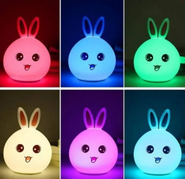 Силіконовий нічник 3DTOYSLAMP Кролик з вушками 16 кольорів