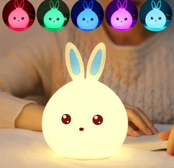 Силіконовий нічник 3DTOYSLAMP Кролик з вушками 16 кольорів