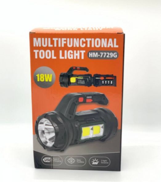 Ліхтарик із набором інструментів Multifunctional Tool Light HM-7729G / Акумуляторний ручний ліхтарик від USB