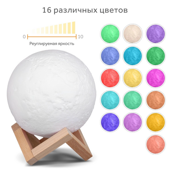 Лампа Луна 3D Moon Lamp настольный светильник луна Magic 3D Moon Light