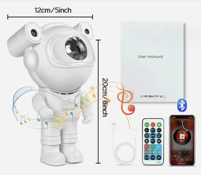 Ночник Проектор звездного неба Астронавт на луне Лазерный светильник Космонавт с пультом и таймером
