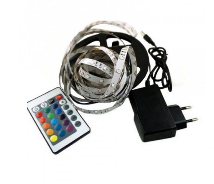 Лента LED светодиодная 5050 300 RGB 5м с пультом и блоком питания