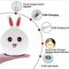 Детский ночник Rabbit Silicone Lamp LED Зайка силиконовая на аккумуляторе