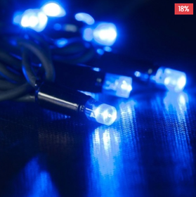 Светодиодная гирлянда нить на деревья 20 метров 200 led на черном проводе, цвет синий