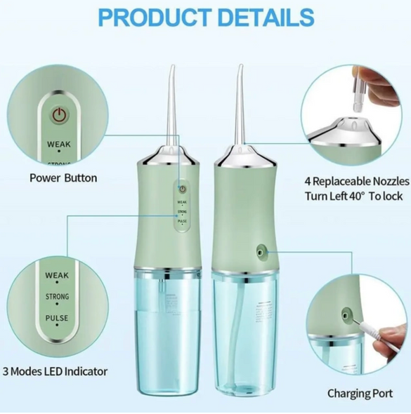 Іригатор для ротової порожнини USB 230 мл Portable Oral Irrigator / Портативний іригатор для зубів