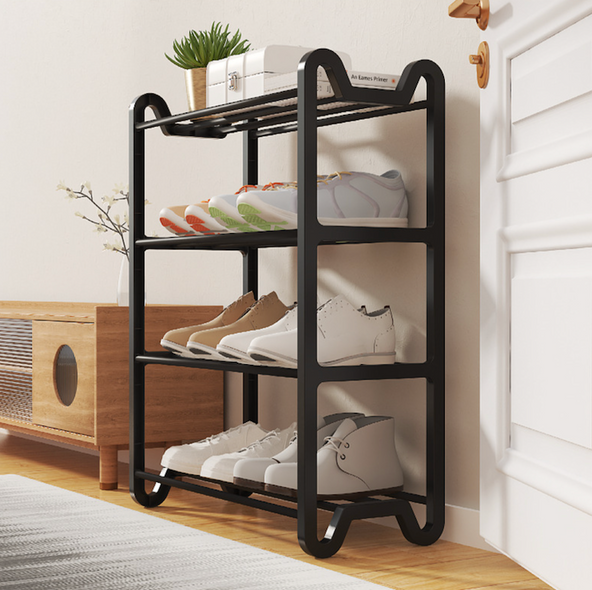 Підлогова металева полиця для взуття в передпокій Shoe rack 4 ярусу