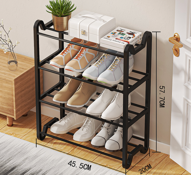 Напольная металлическая полка для обуви в прихожую Shoe rack 4 яруса