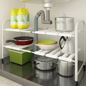 Регульована кухонна полиця для зберігання, 38-70 см, металева шафа, полиця для зберігання, нековзна Полиця для спецій під раковину, полиця, органайзер для кухонного посуду