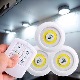 Светильники на батарейках с пультом и таймером LED light with Remote Control Set (3 светильника)